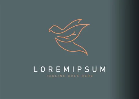 Leaf bird logo design. Vector illustration of humming bird with leaf wings. V 스톡 일러스트