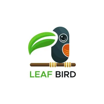 Leaf bird logo vector Illustrazione stock