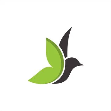 Leaf bird Logo vector,animal bird logo,dove logo vector Stock Illustration