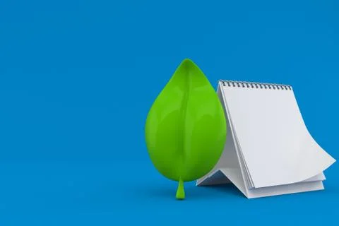 Leaf with blank calendar Stock Illustration