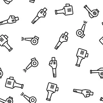 Leaf Blower Equipment Vector Seamless Pattern Illustrazione stock