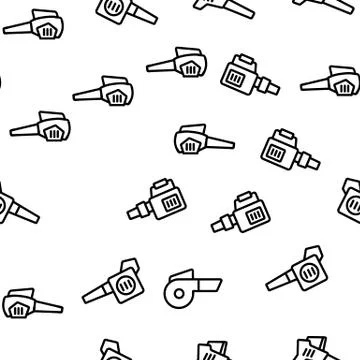 Leaf Blower Equipment Vector Seamless Pattern Stock Illustration