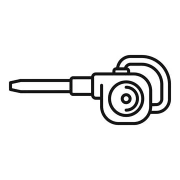 Leaf blower line art icon displaying yard work tool Stock Illustration