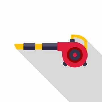 Leaf blower removing lawn debris with long shadow Stock Illustration