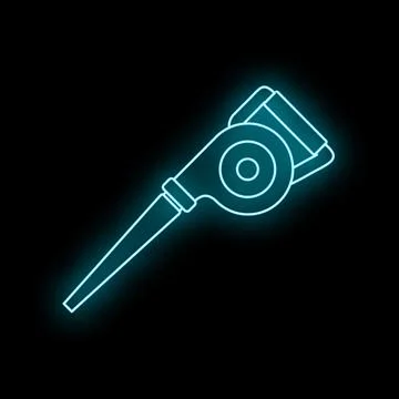 Leaf blower tool glowing neon outline icon Stock Illustration