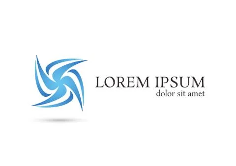 Leaf blue abstract logo design template Stock Illustration