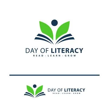 Leaf Book with people logo vector template. Creative Book Leaf with people .. Illustrazione stock