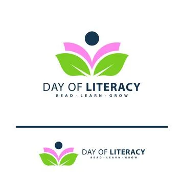 Leaf Book with people logo vector template. Creative Book Leaf with people .. Ilustração Stock
