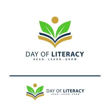 Leaf Book with people logo vector template. Creative Book Leaf with people .. Ilustração Stock