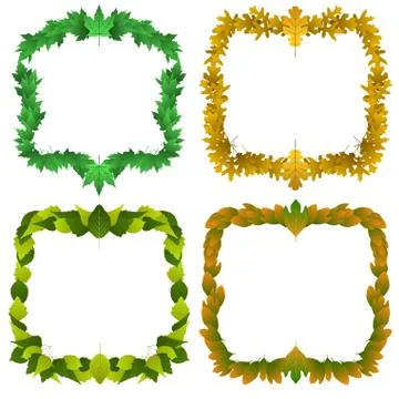 Leaf borders Stock Illustration