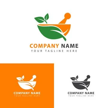 Leaf bowl icon logo Stock Illustration