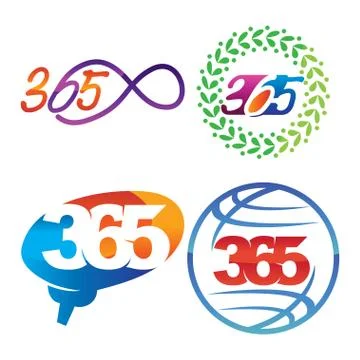 Leaf brain world 365 infinity logo icon design illustration Stock Illustration