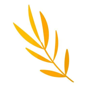 Leaf branch autumn forest yellow icon element Stock Illustration