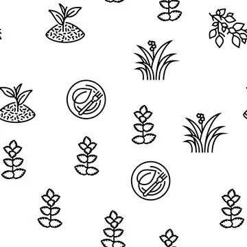 Leaf Branch Natural Foliage Tree Vector Seamless Pattern Stock Illustration