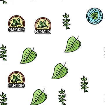 Leaf Branch Natural Foliage Tree Vector Seamless Pattern 스톡 일러스트