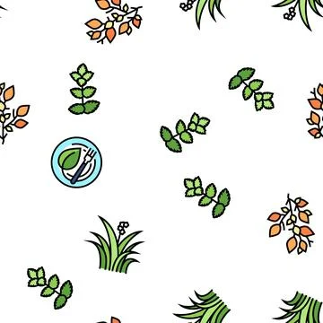 Leaf Branch Natural Foliage Tree Vector Seamless Pattern イラスト素材