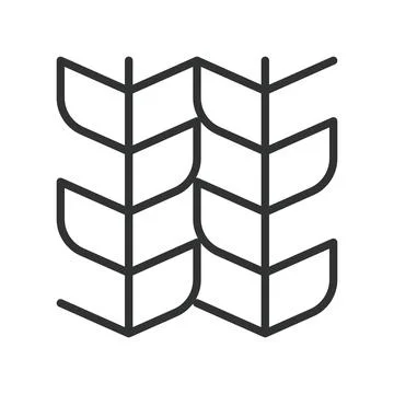 Leaf branch pattern, icon in line design. leaf, branch, pattern, nature Illustrazione stock