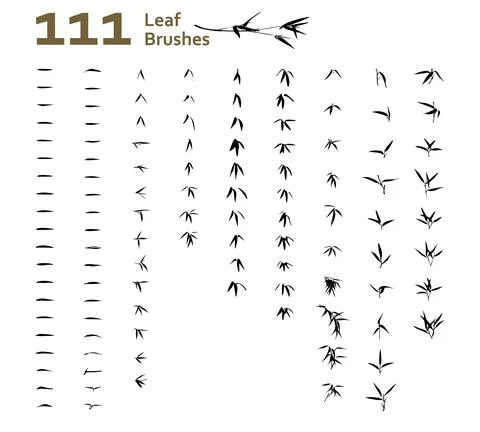 Leaf Brushes Stock Illustration