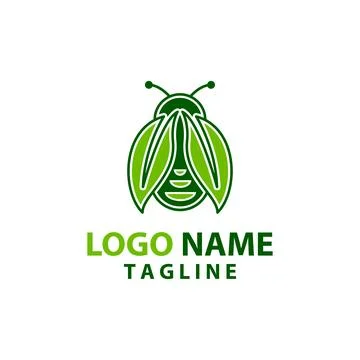 Leaf bug logo design vector Illustrazione stock