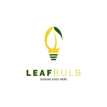 Leaf Bulb Icon Vector Logo Template Illustration Design Stock Illustration