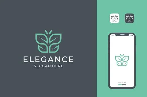 Leaf butterfly logo design Stock Illustration
