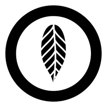 Leaf cacao bob icon in circle round black color vector illustration flat styl Stock Illustration
