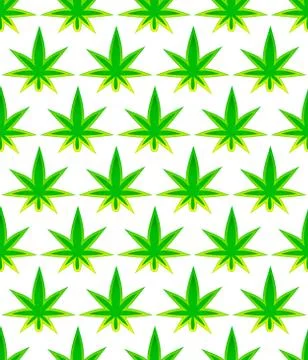 Leaf of cannabis. Tileable background Stock Illustration
