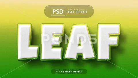 Leaf cartoon style text effect PSD Template