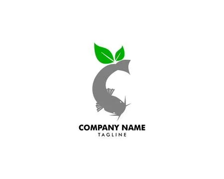 Leaf Catfish Logo Template Vector Icon Illustration Design Stock Illustration