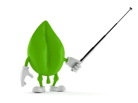 Leaf character aiming with pointer stick Stock Illustration