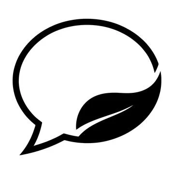 Leaf Chat Bubble Icon Vector | Eco Message Speech Bubble Symbol Stock Illustration