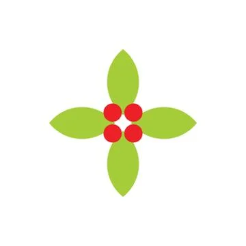 Leaf cherry fruit plus medical herbal symbol vector Stock Illustration