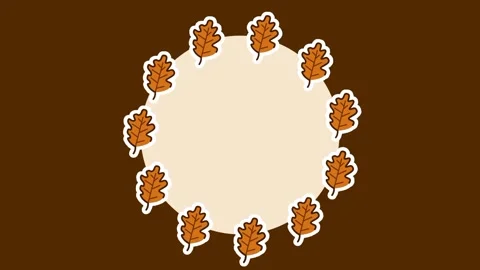 Leaf Circle Frame Stock Footage 336061921