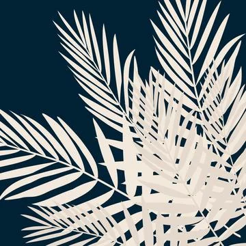 Leaf close-ups on a light background tropical Stock Illustration