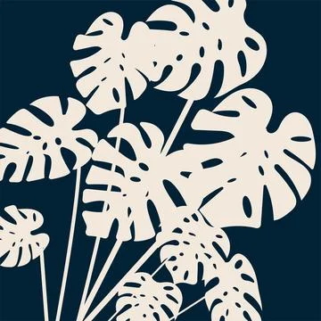 Leaf close-ups on a light background tropical Stock Illustration