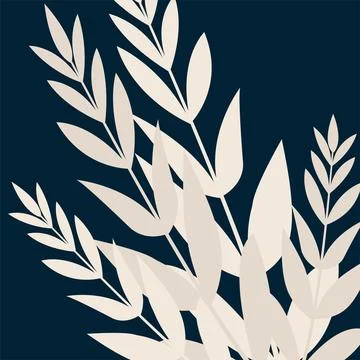 Leaf close-ups on a light background tropical Stock Illustration