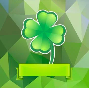 Leaf clover on a green background Stock Illustration