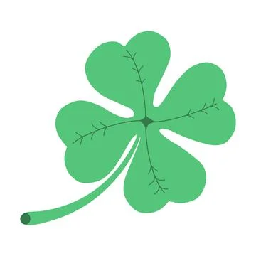 Leaf Clover Isolated on white background.Flat colorful botanical vector illus Illustrazione stock