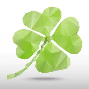 Leaf clover polygon Stock Illustration