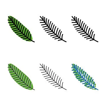 Leaf coconut coco color icon vector stylized Illustrazione stock