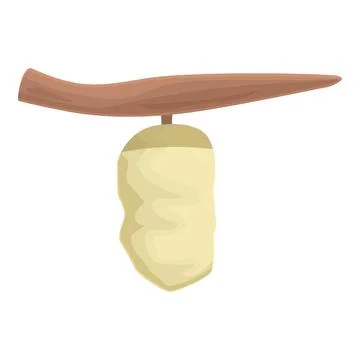 Leaf cocoon icon cartoon vector. Silk larva Illustrazione stock