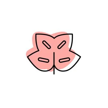 Leaf with color shadow vector icon in leaves set Stock Illustration