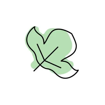 Leaf with color shadow vector icon in leaves set 스톡 일러스트