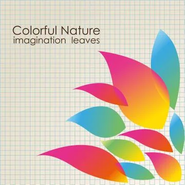 Leaf colors on grid background, vector illustration Illustrazione stock