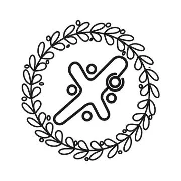 Leaf Commitment Teamwork Together Black Logo 스톡 일러스트