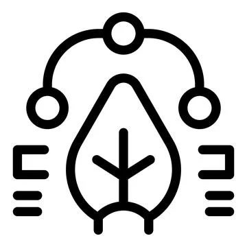 Leaf connected with circles representing environmental data analysis Stock Illustration