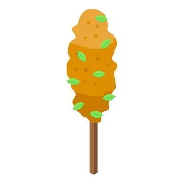 Leaf corn dog icon isometric vector. Corndog food Illustrazione stock