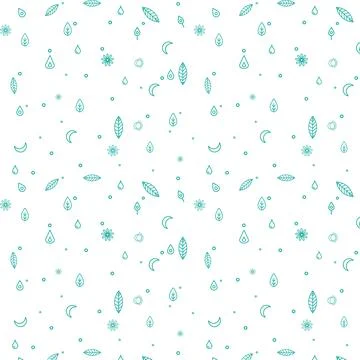 Leaf cresent moon waterdrop flower eyes pattern for clothing, wrapping, tex.. Stock Illustration