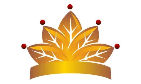 Leaf Crown Logo Design Template Vector Stock-Illustration