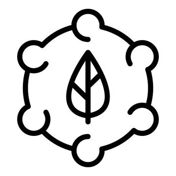 Leaf cycle icon, outline style Stock Illustration